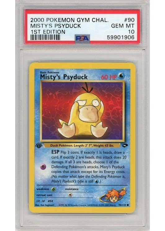 Misty's Psyduck PSA 10 - Gradede pokemon kort på Pokemons.dk