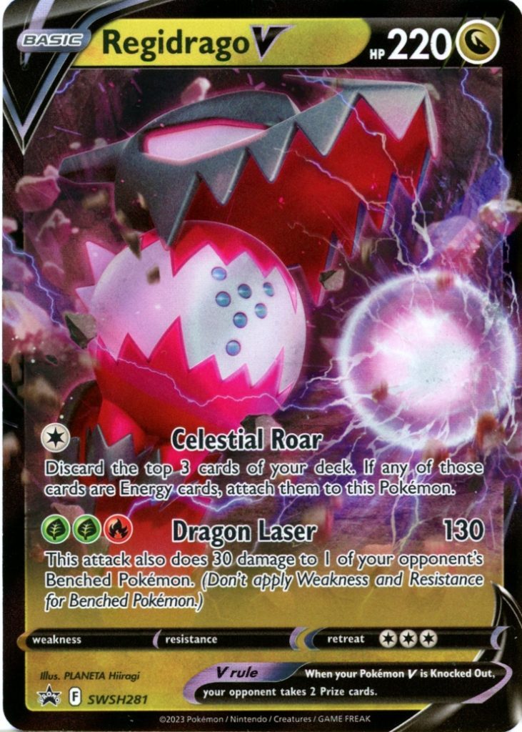 Carte Pokémon Jumbo Regidrago V - SWSH281 Crown Zenith, Carte Surdimensionnée Promo Black Star