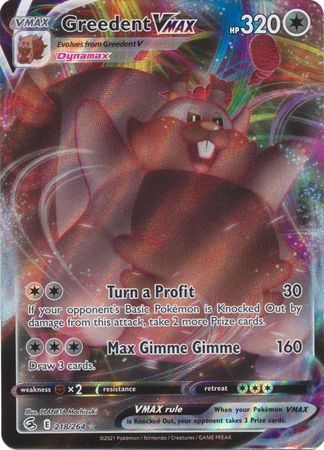 Greedent VMAX - 218/264 - Pokemon enkeltkort fra SWSH Fusion Strike Greedent VMAX - 218/264 - Pokemon enkeltkort fra SWSH Fusion Strike