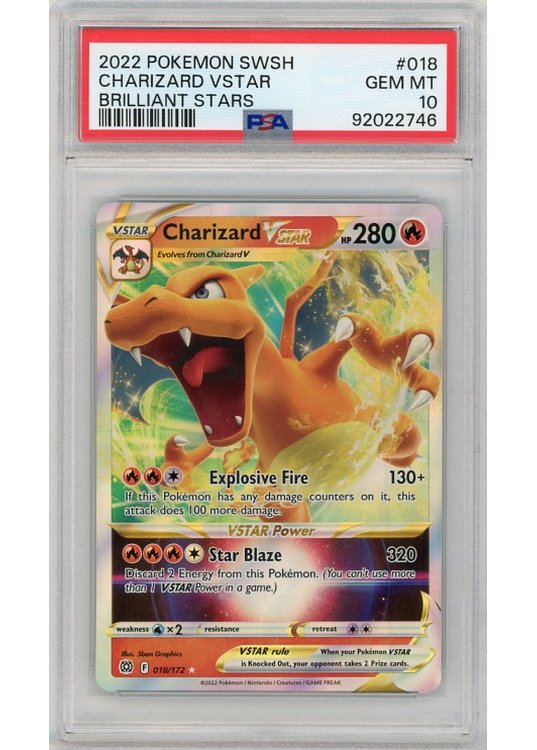 2022年 ポケモンカード Charizard VSTAR PSA 10 2022 Pokemon Sword & Shield Brilliant Stars 018 Charizard Vstar