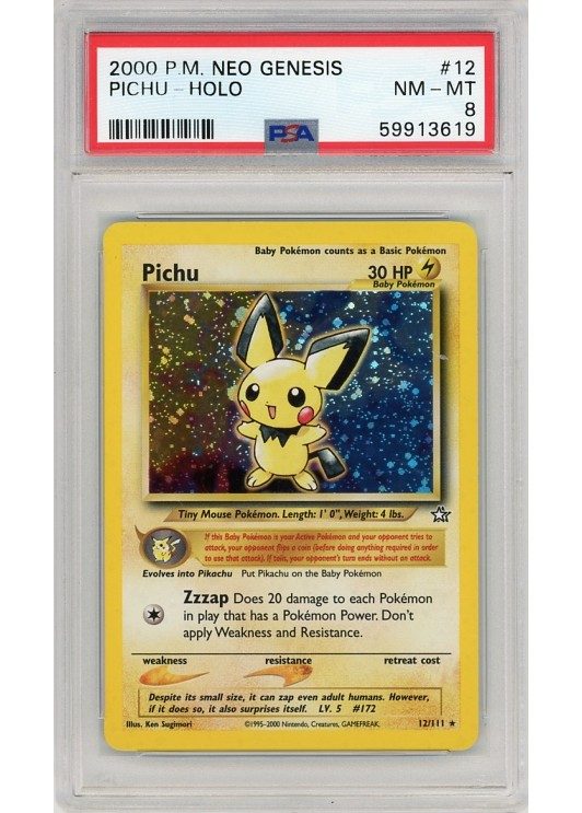 Pichu PSA 8 - Gradede pokemon kort på Pokemons.dk