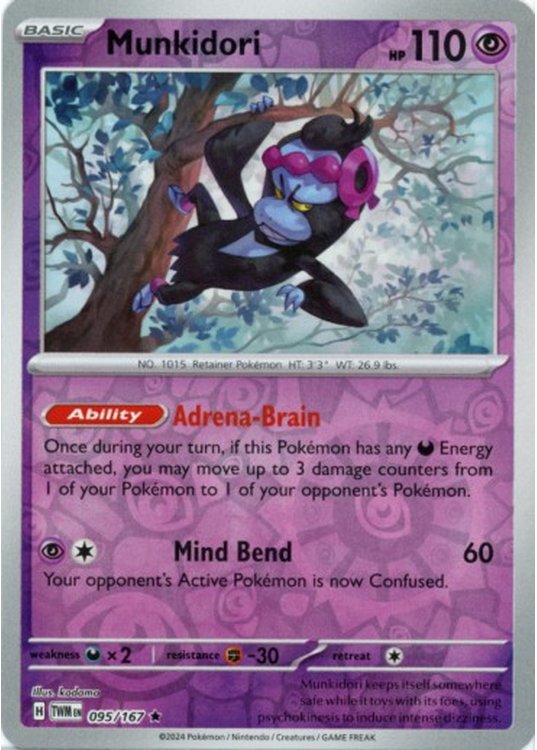 Munkidori 072/064 Illustration Rare Shrouded Fable Pokémon Card