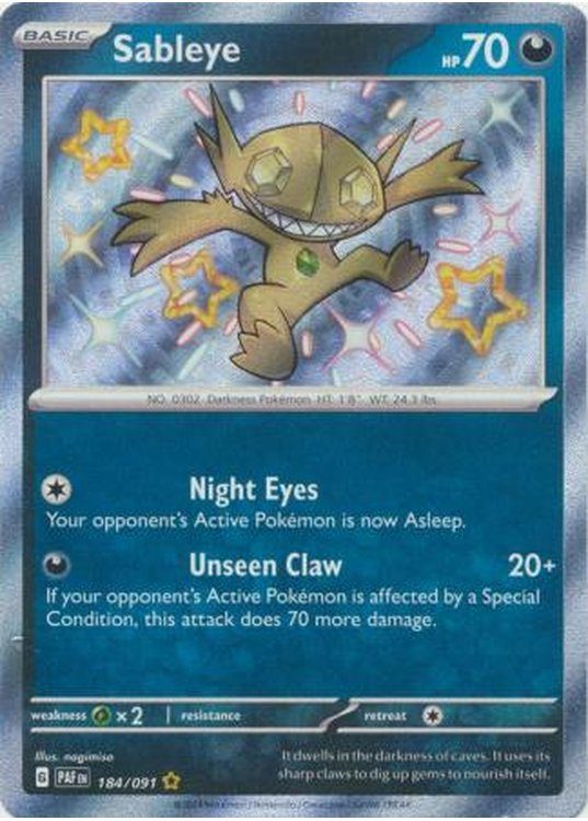 Sableye Rake Sableye 184/091 - Pokemon enkeltkort fra SV04.5 Paldean Fates