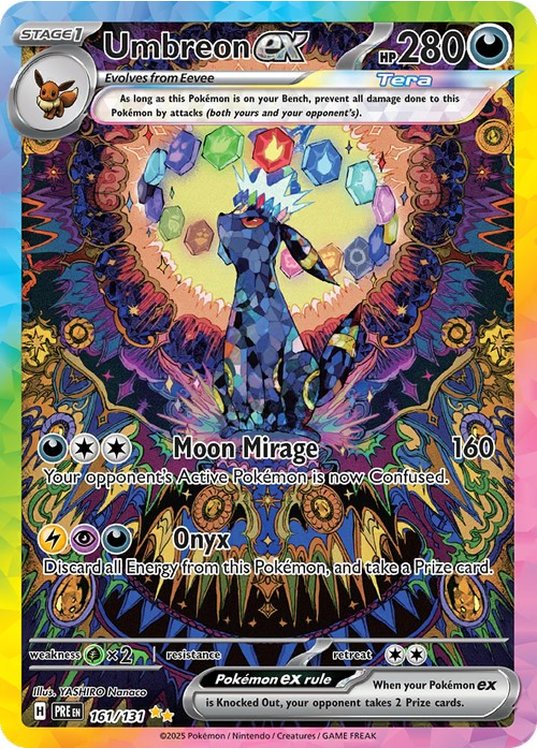 その他 Umbreon ex 161/131 Umbreon ex 161/131 - Pokemon enkeltkort fra SV08.5 Prismatic