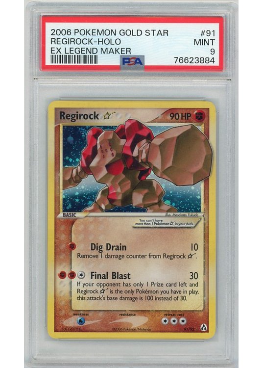 Regirock * (Goldstar) PSA 9 - Gradede pokemon kort på Pokemons.dk