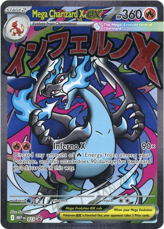 Mega Charizard X EX 023 プロモカード　ポルトガル語 Mega Charizard X ex - MEP023 - Pokemon promokort på Pokemons.dk